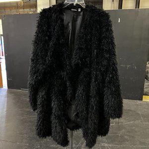 New Directions Black Faux Fur Coat - 3X